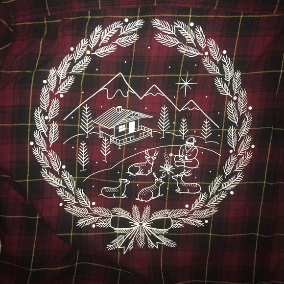 Ladies Graphic Button Up Plaid Size Md - Picture 5 of 6